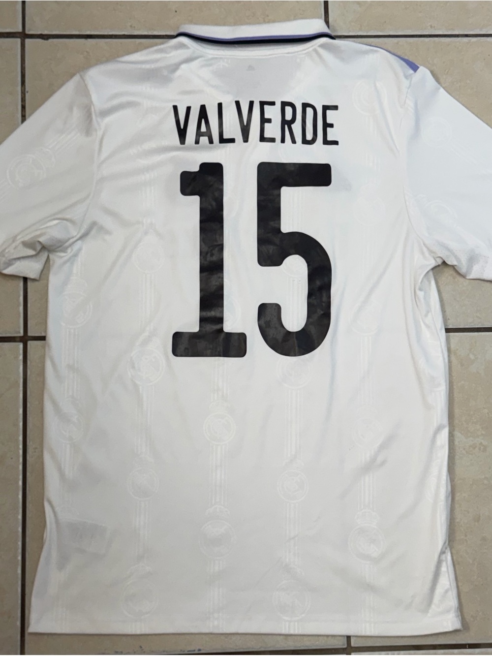 2022-23 Real Madrid Federico Valverde Home Adidas Large Jersey